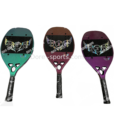 OEM   Painting Beach Tennis Shinny Logo Rackets Plate Tennis Racket Carbon Fiber 22mm  Beach Tennis Racket Bag Set