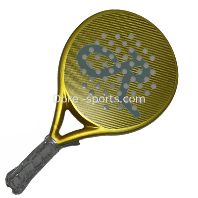 Custom New Process Galvanized Gold Padel Racket ,1K Surface Material Padel Racket &Beach Tennis Racket