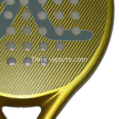 Custom New Process Galvanized Gold Padel Racket ,1K Surface Material Padel Racket &Beach Tennis Racket